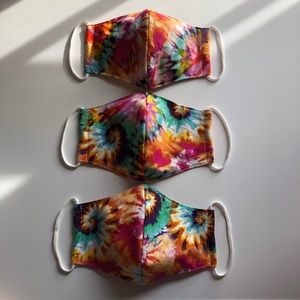 3pc Set colorful Tie Dye Reusable cloth Face Mask